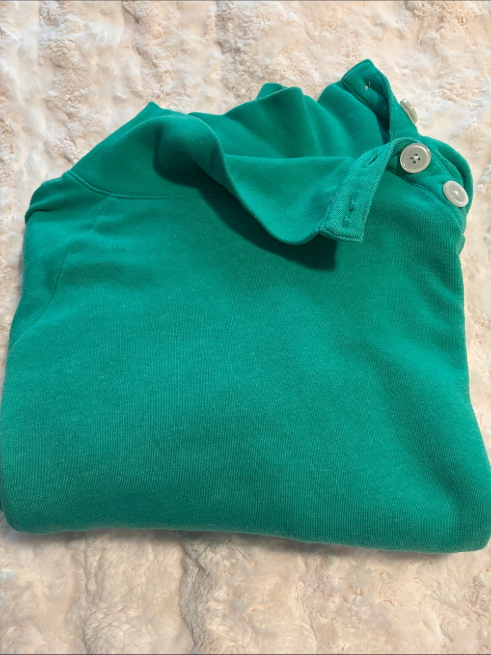 J. Crew Emerald Green Button-Shoulder sweatshirt